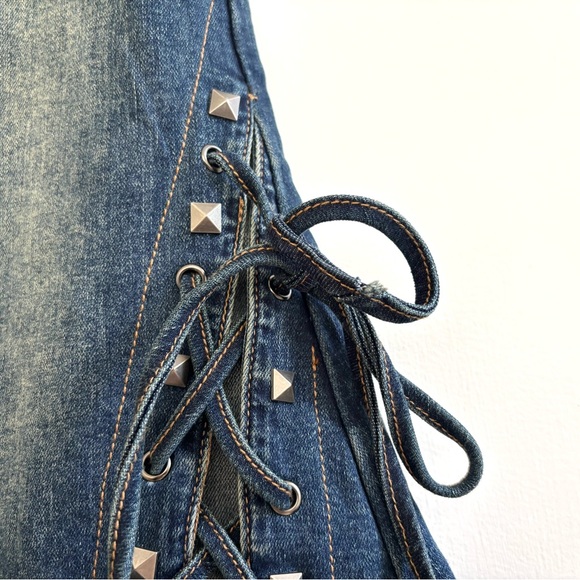 Dolls Kill Current Mood Misunderstood Tendencies Maxi Denim Skirt Size XXS - Picture 2 of 16